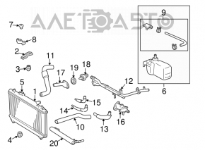 Radiatorul de răcire a apei pentru Toyota Camry 20 nu este original, nu are capac.