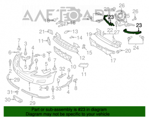 Suportul drept al bara de protecție față, lung, sub farul Mazda6 03-08.