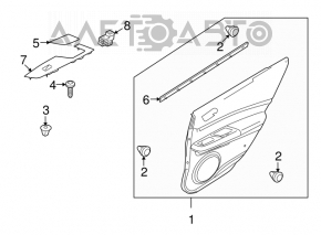 Обшивка двери карточка задняя левая Mazda6 09-13