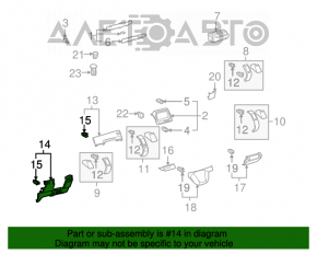 Накладка коленная водительская Toyota Prius 20 04-09 черн с беж, зетерта