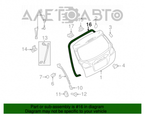 Garnitura de cauciuc pentru ușa portbagajului Subaru Outback 10-14