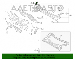 Garnitura ștergătoarelor de parbriz stânga Subaru Outback 10-14