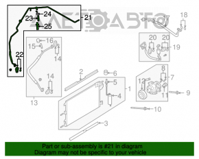 Furtunul de aer condiționat este lung, fierul Ford Focus usa 08-11.