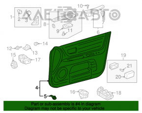 Capacul usii, cartela din spate stanga Lexus IS200 IS300 99-05