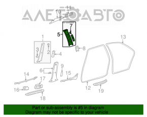 Capacul stâlpului central, curea superioară dreapta Lexus IS200 IS300 99-05