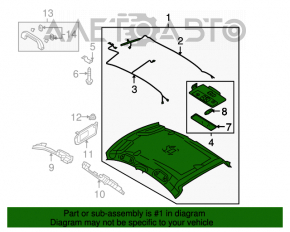 Acoperirea tavanului pentru Mazda3 03-08 HB, gri.