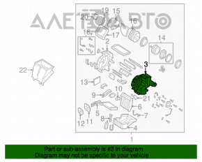 Corpul ventilatorului gol, partea dreaptă Mazda3 03-08.