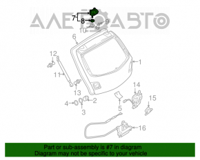 Buclea capacului portbagajului dreapta Mazda3 03-08 HB