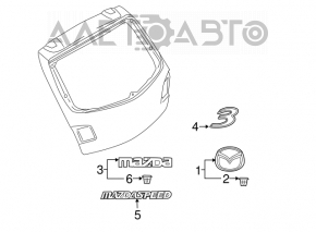 Emblema "MAZDA" pentru capacul portbagajului Mazda3 03-08 HB