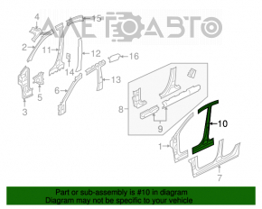 Bara caroserie centrală dreapta Mazda3 03-08 a fost tăiată