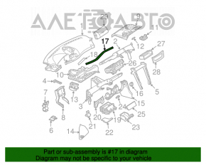 Накладка торпеды дерево правая Mercedes W211