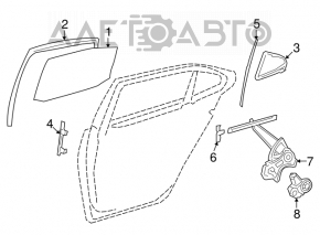 Geamul ușii din spate stânga pentru Lexus LS460 LS600h 07-12 zgâriat.