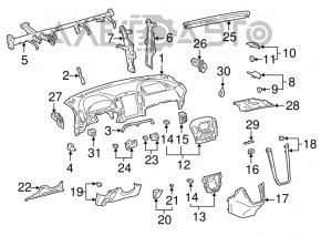 Обрамление тоннеля нижнее Lexus RX300 98-03