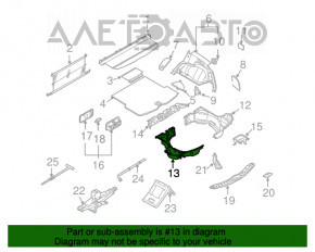 Spumă de polistiren sub instrumentul stâng Infiniti FX35 FX45 03-08