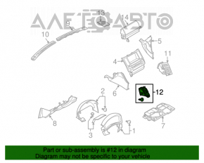 Conducta de aer central stânga Infiniti FX35 FX45 03-08 gri.