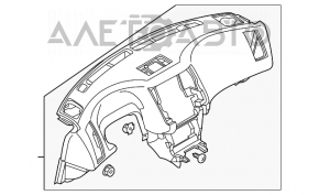 Panoul frontal al torpilei fără AIRBAG Infiniti FX35 FX45 03-08 gri.