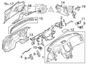 Panoul frontal al torpilei fără AIRBAG Infiniti FX35 FX45 03-08 gri, pentru curățare.