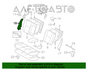 Capacul lateral al scaunului drept Toyota Prius 20 04-09 gri.