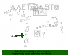 Limitatorul ușii din față dreapta pentru Toyota Camry v55 15-17 SUA