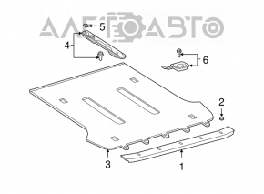 Capacul portbagajului pentru Lexus GX470 03-09 gri, rupt, cu fisuri.