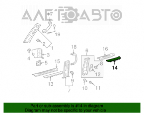 Накладка порога задняя левая наруж Lexus GX470 03-09 хром