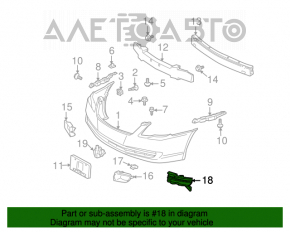 Заглушка туманки переднего бампера правая Toyota Avalon 05-07