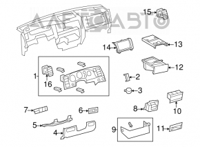 Capacul genunchiului șoferului Toyota Sequoia 08-16 gri.