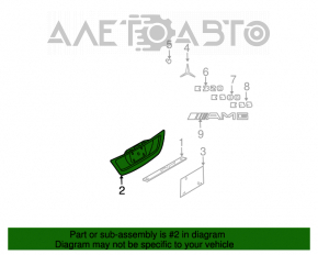 Capacul sub numărul capacului portbagajului Mercedes W211 02-09 cu ornamente cromate.