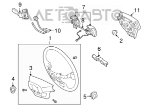 Volanul gol Lexus GS450h 08-09, piele neagră sub lemn roșu