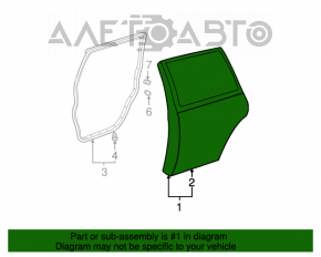 Ușa goală din spate dreapta pentru Toyota Highlander 01-07.