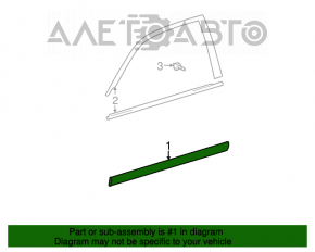 Garnitură ușă centrală față stânga Toyota Highlander 01-07