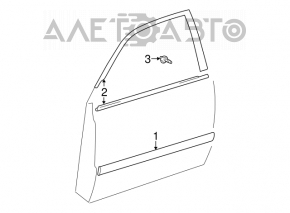 Moldură ușă-sticlă dreapta față centrală Toyota Highlander 01-07