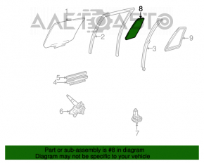 Geamul triunghiular al ușii din spate dreapta Toyota Highlander 01-07