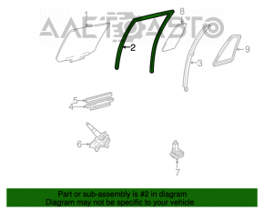 Garnitură de etanșare a geamului din spate dreapta Toyota Highlander 01-07