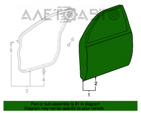 Ușa goală din față dreapta pentru Toyota Highlander 01-07