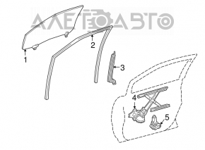 Garnitură de etanșare a geamului față stânga Toyota Highlander 01-07