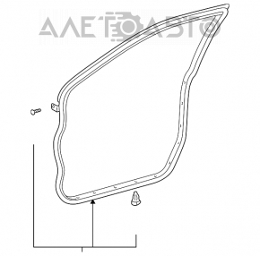 Уплотнитель двери передней правой Toyota Highlander 01-07