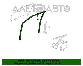 Garnitură de etanșare a geamului față stânga Toyota Highlander 01-07