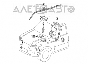 Airbag-ul pasagerului din bordul Toyota Highlander 01-07 cu capac, gri, zgârieturi.