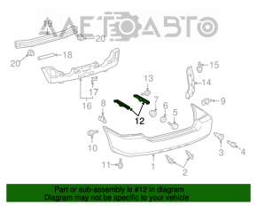 Montare bara spate stânga Toyota Highlander 01-07 defect de fixare