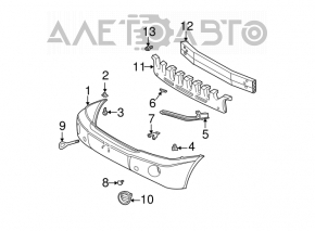 Amplificatorul pentru bara de protecție față Toyota Highlander 01-07