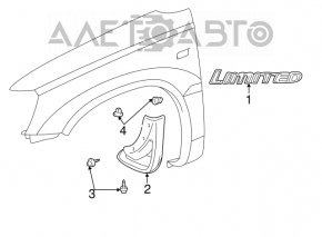 Брызговик передний левый Toyota Highlander 01-07