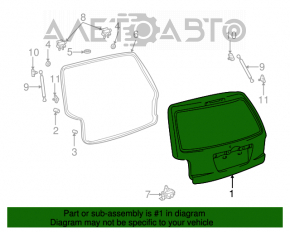 Дверь багажника голая Toyota Highlander 01-07