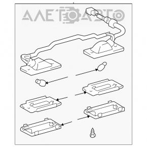 Iluminarea numărului de pe ușa portbagajului Toyota Highlander 01-07