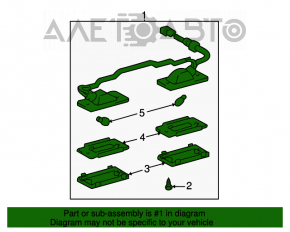 Iluminarea numărului de pe ușa portbagajului Toyota Highlander 01-07