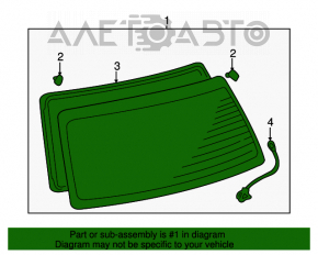 Стекло заднее двери багажника Toyota Highlander 01-07