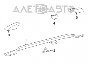 Barele longitudinale Toyota Highlander 01-07 nu au 3 capacuri, vopsite, vopseaua s-a descuamat