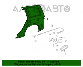 Aripa spate stânga Toyota Highlander 01-07.