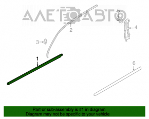 Moldură ușă-sticlă față dreapta centrală VW Passat b7 12-15 USA crom, defect crom