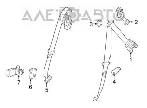 Centura de siguranță cu două rânduri pentru Nissan Rogue 14-20, culoare bej.